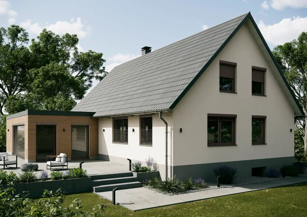 Modernes Einfamilienhaus mit Terrasse und Garten