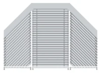 Illustration eines modernen Rollladen-Systems in geschlossenem Zustand