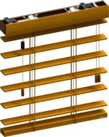 Schema einer Holz- und Bambus Jalousie mit besonders gutem Durchblick